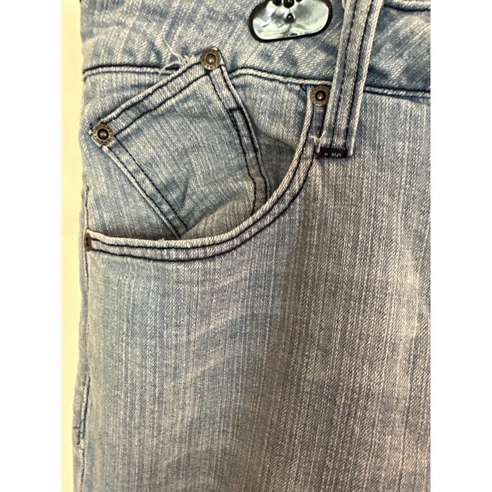 Vintage Y2k Embroidered Denim Capris Womens 16 90s Cottage Boho Grunge Retro - Picture 6 of 11